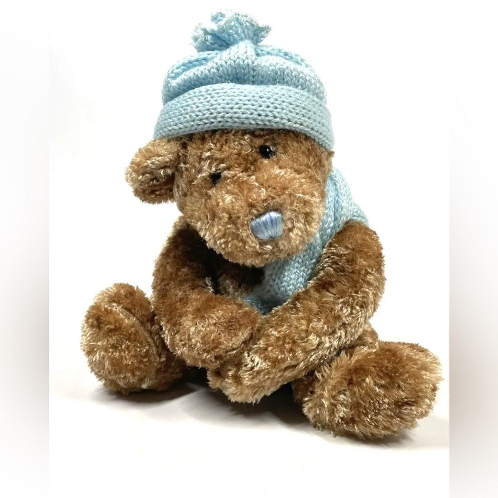 Dan Dee Collectors Choice Winter Bear Plush It’s A Boy Blue Scarf Hat Hug Arms